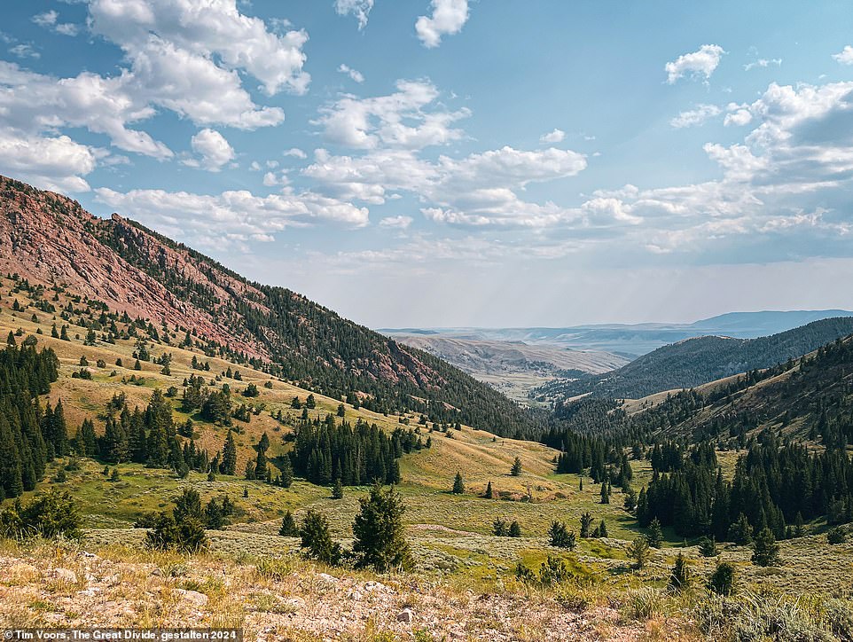 A photograph taken as Voors absorbs a view of Yellowstone National Park, which 