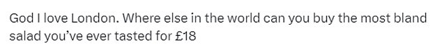 The price of the salads has caused outrage on X, formerly Twitter, with users taking to social media to complain.