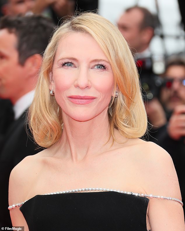 The actress, 55, was a far cry from her usual platinum bob (pictured at the Cannes Film Festival last week).