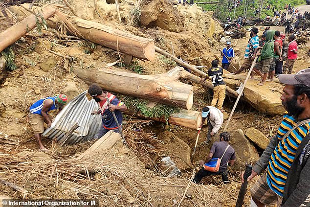 More than 150 houses were buried under rubble almost two stories high and the United Nations estimates that around 675 died.