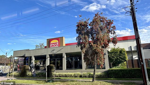 Rosas allegedly assaulted the boy at Hungry Jacks in Firle, East Adelaide, (pictured) on Friday before fleeing after being confronted by his parents.