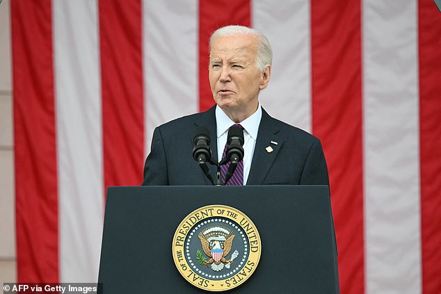 Biden honored veterans, his late son Beau and honored the Americans who landed in Normandy on D-Day ahead of the 80th anniversary of the operation next week.