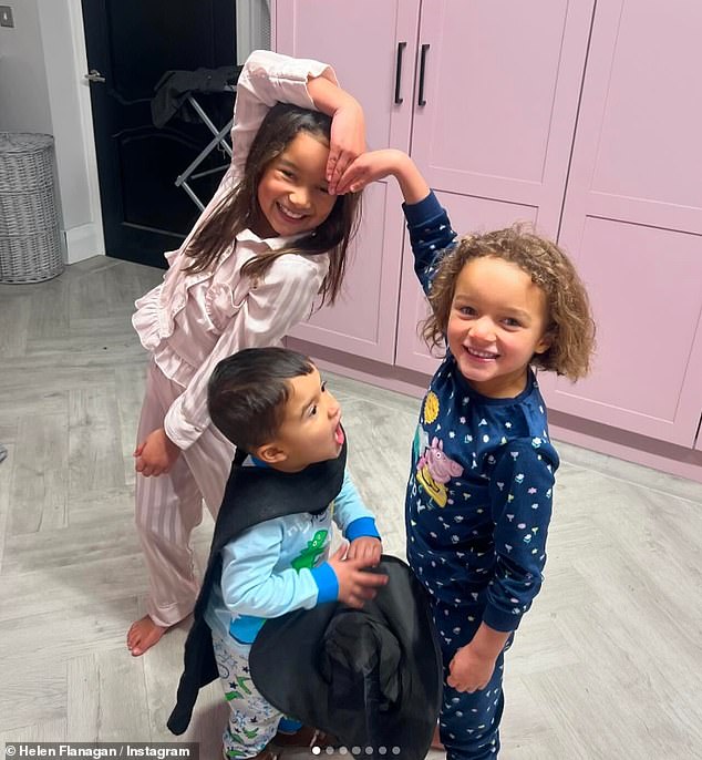 Helen admitted how scary the crisis was when she revealed she was seeing things and feeling like she was in danger all the time after having a reaction to her ADHD medication (pictured are her children Matilda, eight, Delilah, five years old, and Charlie, two). )