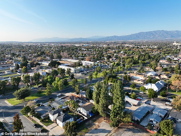 Ontario, California, photographed from above. The city is tied with San Bernardino for the worst air quality in the country