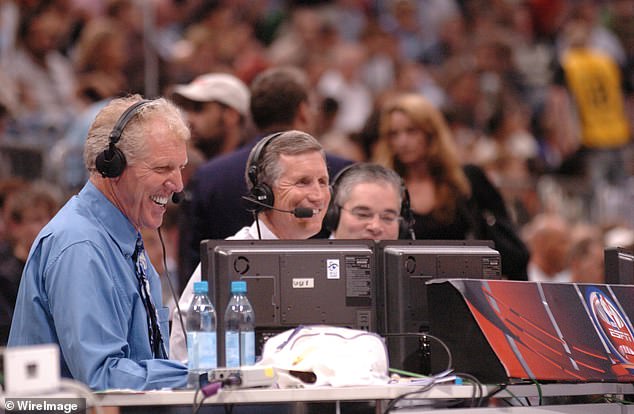 Walton (left) overcame a stutter to thrive in front of the microphone and won a Sports Emmy in 1991.