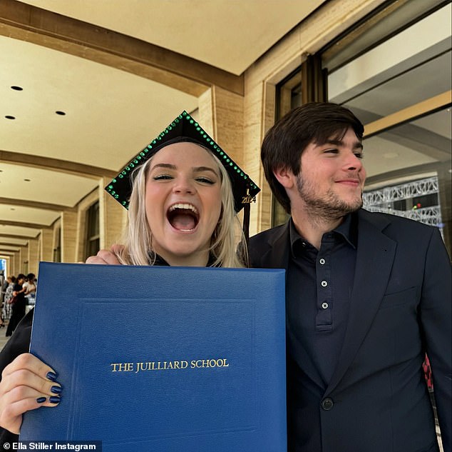 Another showed her smiling alongside her brother Quinn Stiller, 18, while proudly holding her diploma.