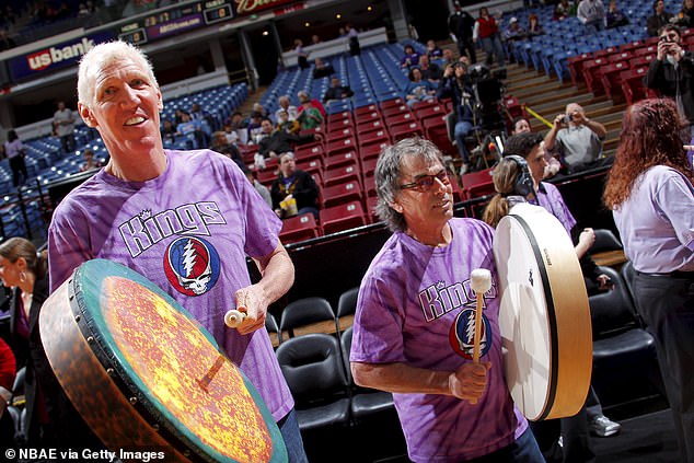 Walton, seen with Grateful Dead drummer Mickey Hart, was a big fan of the band.