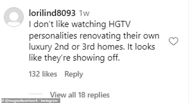 Despite gaining a loyal following since rocketing to stardom after the first season of their HGTV series Fixer Upper in 2013, the couple came under fire for flaunting their wealth.