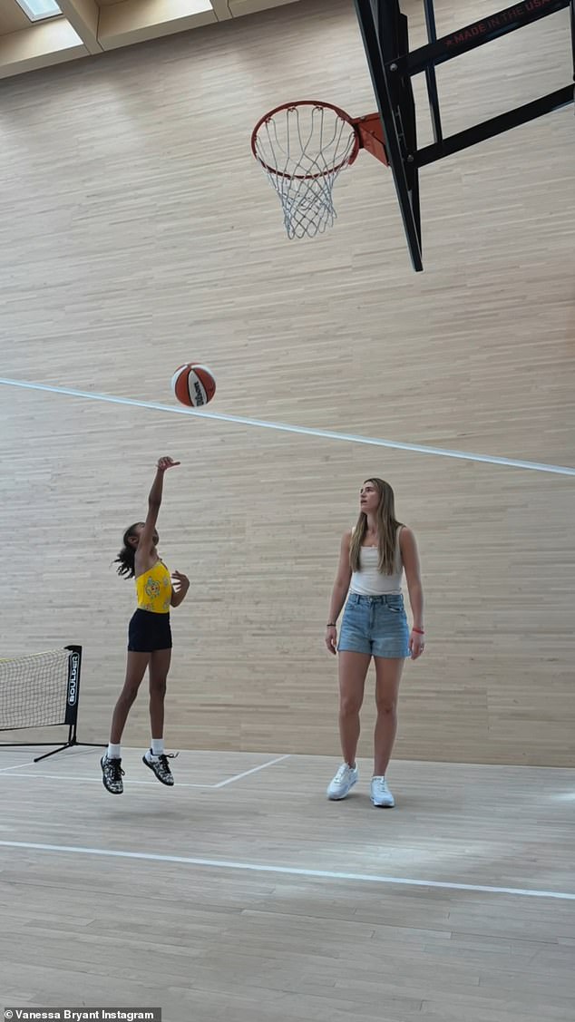 Vanessa also shared a clip of Bianka shooting hoops with WNBA superstar Sabrina Ionescu.