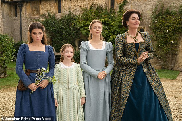 From left to right: newcomer Emily Bader as Lady Jane Grey, Robyn Betteridge as Margaret Grey, Isabella Brownson as Katherine Gray and Anna Chancellor as Frances Gray.