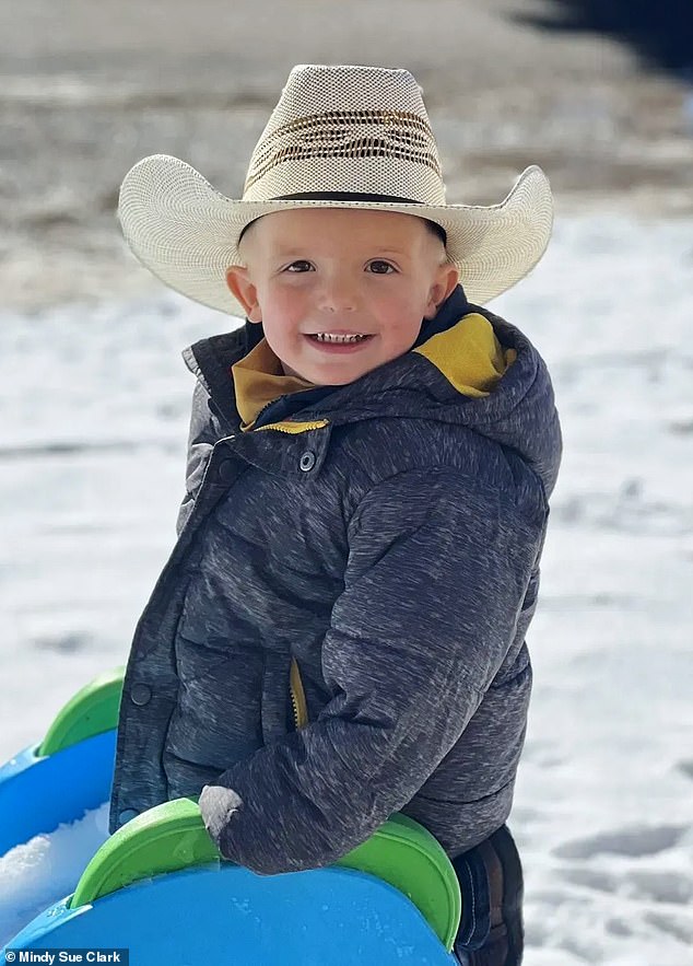 Levi Wright, 3, son of rodeo star Spencer Wright, has been fighting for his life since his toy tractor submerged in a creek in Utah and he was found unconscious.