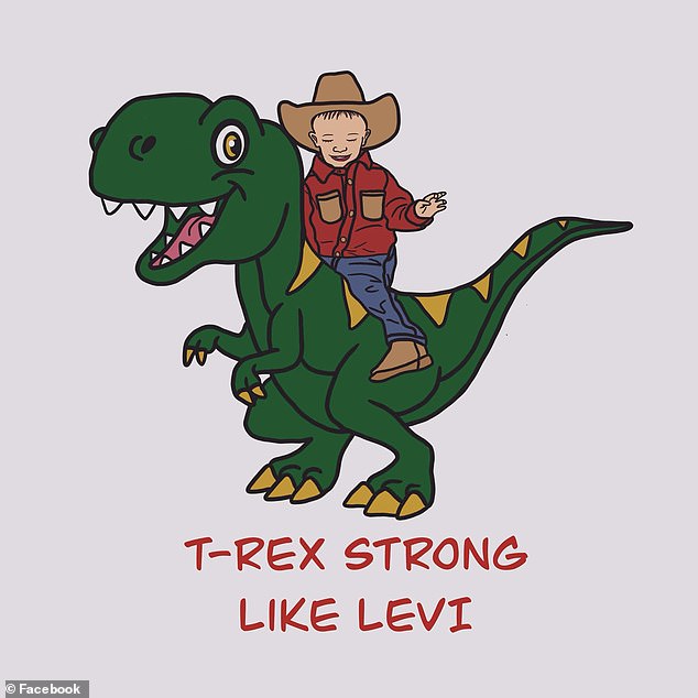 T-Rex Strong Like Levi: the beautiful illustration was made by a family friend