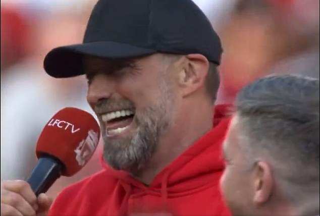 Klopp made sure the Anfield faithful were excited about their new manager, chanting his name as part of his farewell speech.