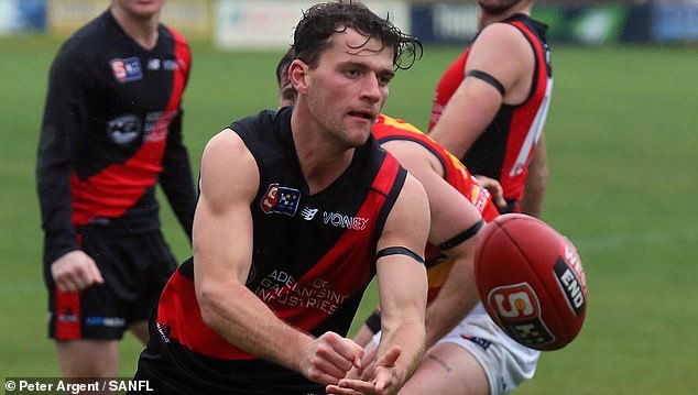 May is a defender for the West Adelaide Bloods in the SANFL competition. He was placed in an induced coma after suffering 