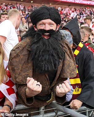 Aaron Ramsdale dressed up as Hagrid in the championship play-off final