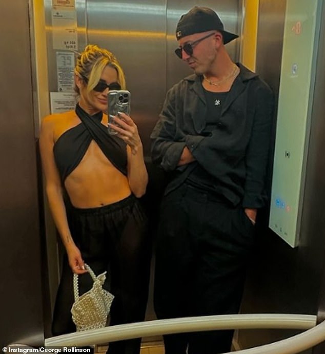 Ashley was joined on the trip by her toyboy boyfriend George Rollinson, 25, who posted a sweet photo of the pair posing together in an elevator on his Instagram page.