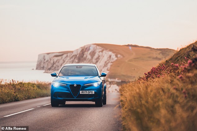 Alfa Romeo's customary offset number plate on the front bumper dates back to 1955. It's a design feature synonymous with the company that is still used on current cars, including the Stelvio (pictured).