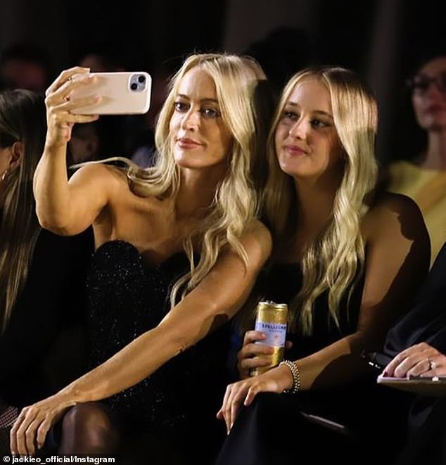 Jackie recently showed her support for her new friend Pip by attending her PE Nation show at Australian Fashion Week alongside her 13-year-old daughter Kitty.