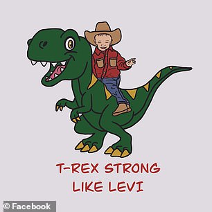 T-Rex Strong Like Levi: the beautiful illustration was made by a family friend