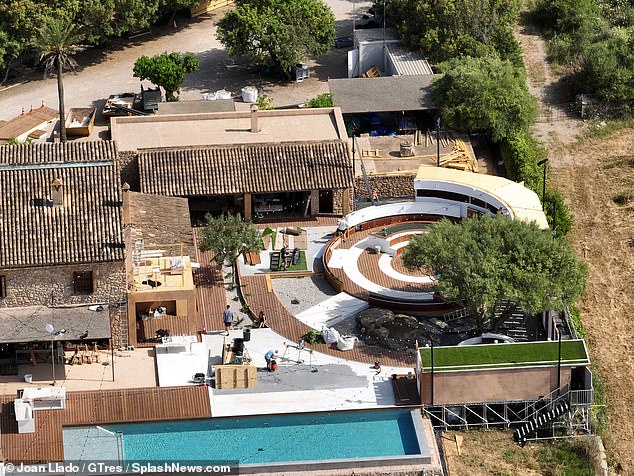 ITV's Love Island villa (pictured) is also located in Mallorca and has basically the same features, including a large pool, comfortable daybeds and a fire pit area.