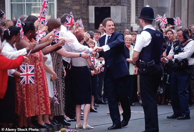 Tony Blair pictured after the 1997 election, when Labor failed to tell the electorate that the first key policy it would implement if it came to power was a £5bn annual tax raid on company pension schemes .