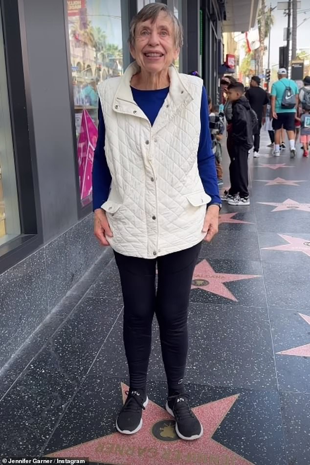 The 13 Going On 30 actress, 52, shared a video of the couple's stroll down Hollywood Boulevard on her Instagram Stories.