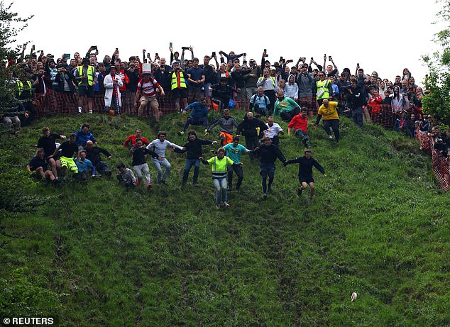 Many competitors trip and fall down the very steep hill while chasing the cheese wheel, and serious injuries are not uncommon.