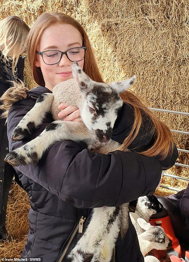 Sophie Enright, 14, (pictured) visited a farm with her mother Emma Cleverley, 38, on April 3 and on April 9 she fell ill with diarrhoea, stomach cramps and vomiting.