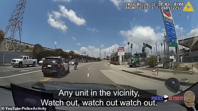 The footage shows the rest, with Lopez seen weaving and driving, seemingly at a snail's pace, while the police car with the dash camera running follows closely.