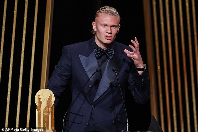 Erling Haaland, who came second in the 2023 ceremony, is expected to improve in 2029.