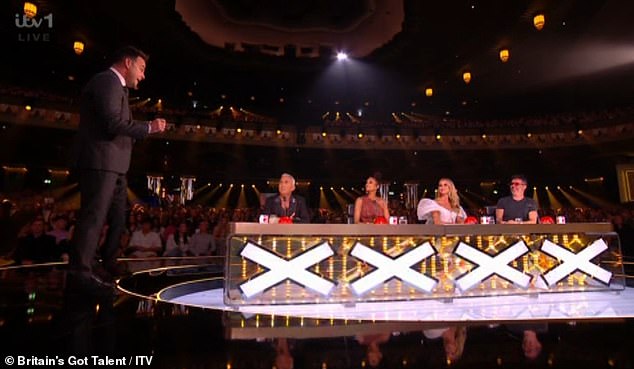 Tuesday's show began with a performance from the West End cast of Frozen, before Ant and Dec approached judges Simon, Amanda Holden, Alesha Dixon and Bruno Tonioli.