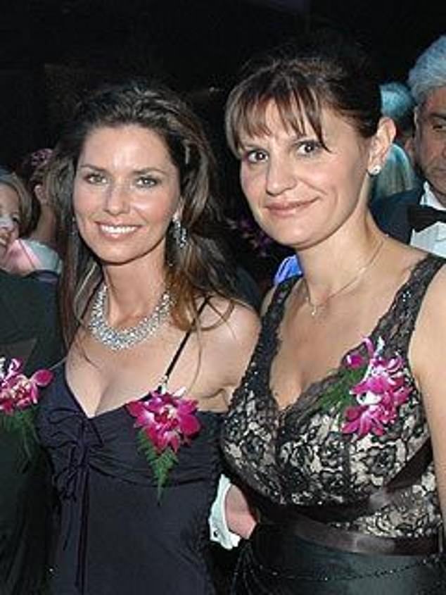 Shania is pictured with her former best friend Marie-Ann