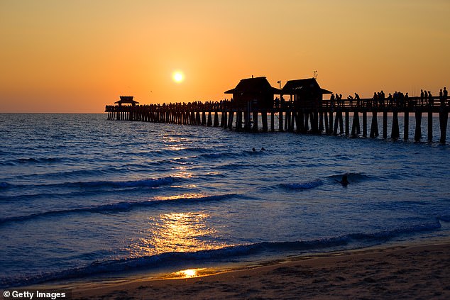 Razo, 20, and Zadok Westfield, 23, were caught on the Naples dock (pictured) on Monday.