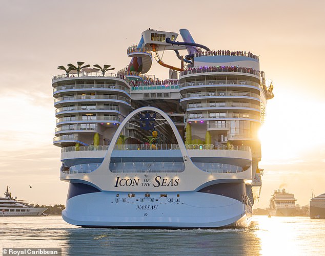 The 1,200-foot-long Icon of the Seas made its first voyage in January