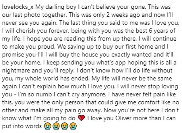 Dredge wrote about loving Oliver 