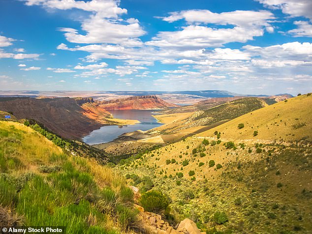 Wyoming has the lowest Native population: Only 45.2 percent remain in the state, according to analysts. Pictured: Flaming Gorge Reservoir, the largest reservoir in Wyoming