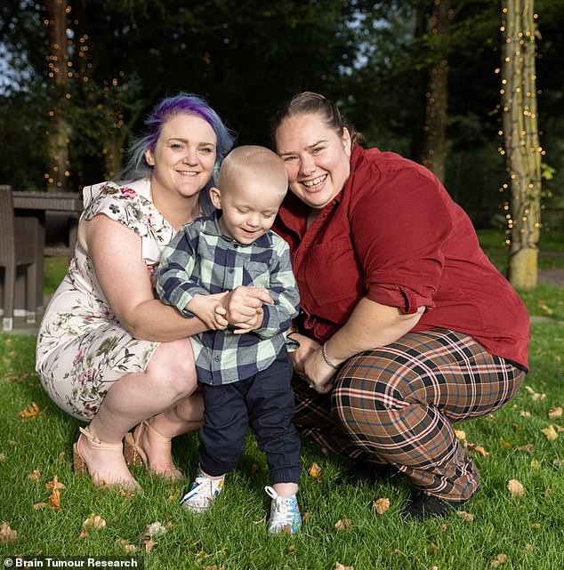 Here, doctors believed he had tonsillitis or epilepsy and referred Albie to neurology, his mothers Lauren and Hayley Bayliss-Watts (pictured) said. However, just six weeks later, before a follow-up appointment with a specialist, she began vomiting blood.