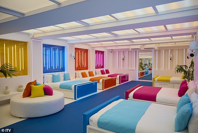 Love Island's colorful bedroom is ready and waiting for six couples to settle into their home when the show begins on Monday.