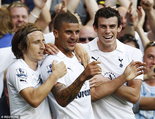 During his time at Tottenham, Walker played with Luka Modric (left) and Gareth Bale (right)