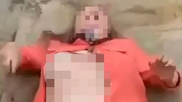 Pictured: A screenshot of an alleged sexual act in a cemetery in Tasmania.