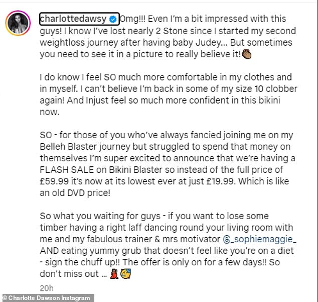 The 31-year-old influencer, who has been on a public weight loss journey since January, shared the incredible snapshot with her followers and stated that she feels 