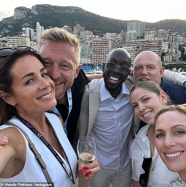 Zara and Mike Tindall (above right) partied on a luxury private yacht with their close friends, including Natalie Pinkham (left).