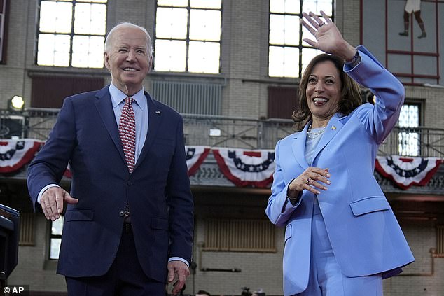 Vice President Kamala Harris (R) drew louder cheers when she was announced, especially from schoolchildren attending Girard College, at a campaign rally for Black voters with President Joe Biden (L) on Wednesday in Philadelphia.