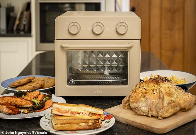 The exposed bottom heating element makes this not just an oven, but a giant, modern toaster.