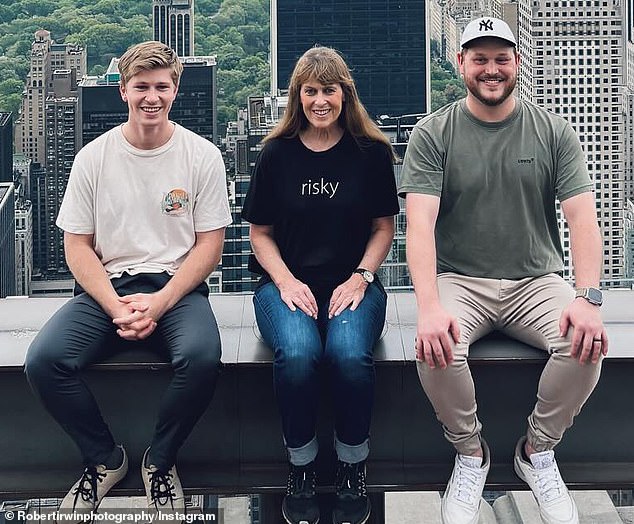 Robert Irwin (left) and his mother Terri Irwin (center) are known to be very close. On Monday, the mother-son duo posed together in several images shared on Instagram during their trips abroad in May.