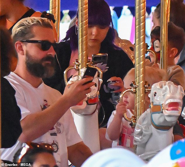 Shia was seen with Isabel on the carousel