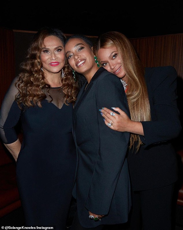 Solange shared a photo posing with her mother and sister in September 2022.