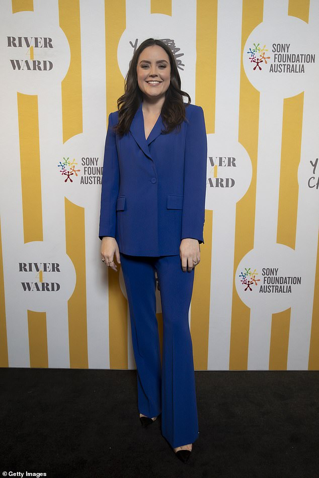 The Project's Georgia Tunney donned a dark blue suit at the star-studded event.