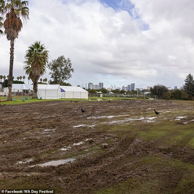 But the free event was canceled after storms left Burswood Park flooded.