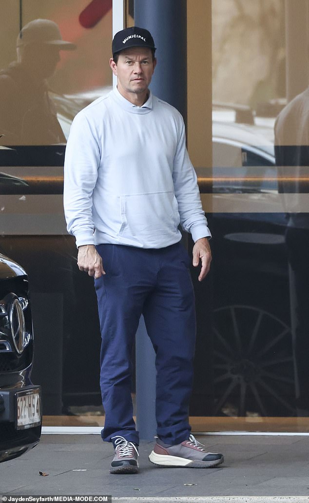 Mr Cuskelly's most recent job was as production manager for Amazon MGM Studios, working on their upcoming crime thriller, Play Dirty, starring Mark Wahlberg (pictured in Sydney) and filmed around Sydney Harbour.